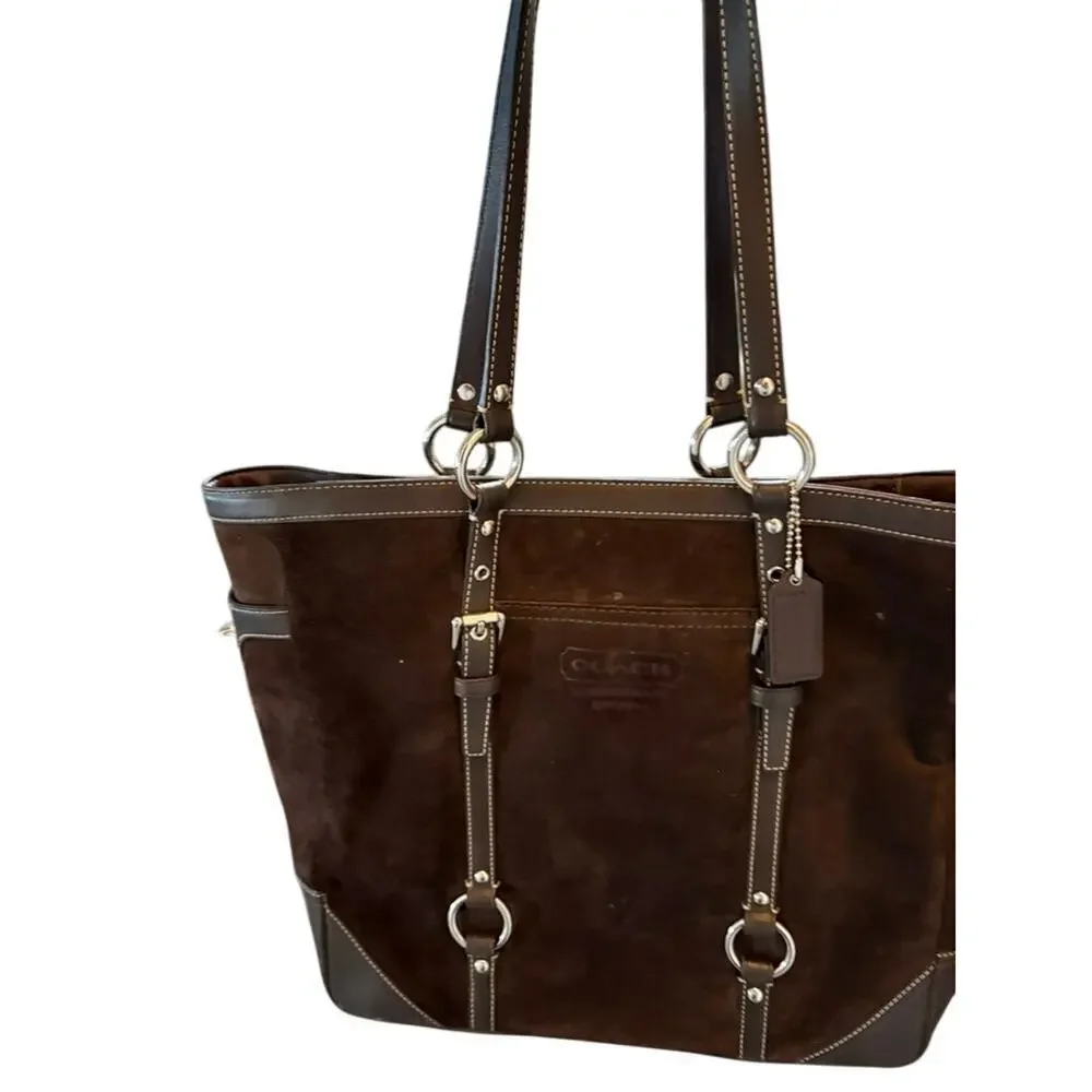 Vintage‎ Coach Brown Suede Bridle Bit Purse